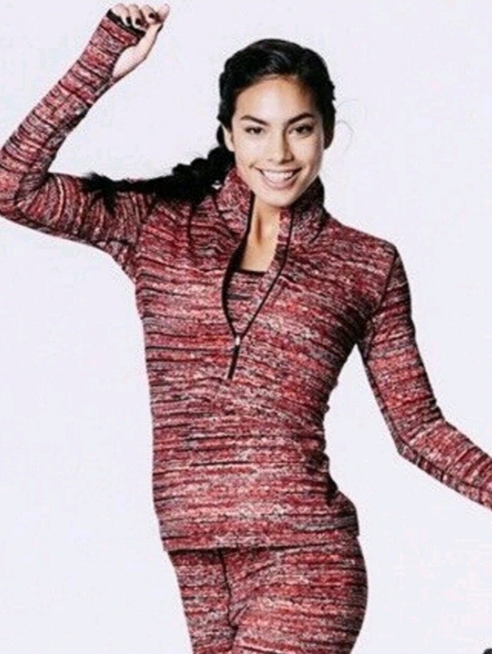 Nike Pro DriFit Women's Half Zip Running Pullover Spacedye Red Large